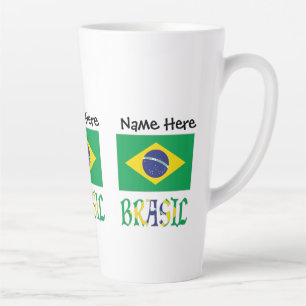 Brasil Flagge Brasil Personalisierter Name Milchtasse