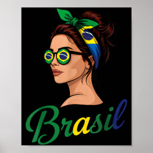 Brasil Flagge Brasilianische Wurzeln Brasilianisch Poster