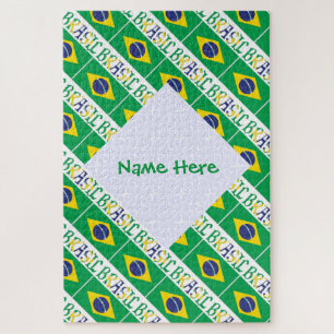 Brasil Flagge Brazil Tiled Personalisiert Puzzle