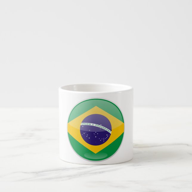 Brasil-Flagge-Button Espressotasse (Vorderseite)