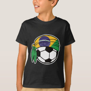Brasil-Flagge Fußball-Design mit Stirnband Premi T-Shirt