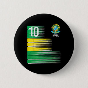 Brasil-Flagge Nummer 10 Brasilien Fußball Männer F Button