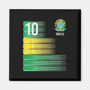 Brasil-Flagge Nummer 10 Brasilien Fußball Männer F Magnet