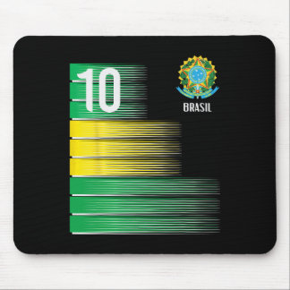 Brasil-Flagge Nummer 10 Brasilien Fußball Männer F Mousepad