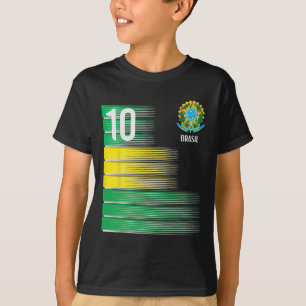 Brasil Flagge Nummer 10 Brasilien Fußball Männer F T-Shirt
