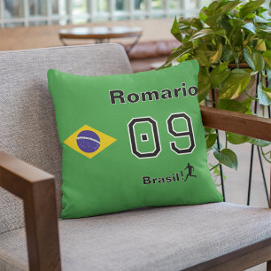 Brasil Flagge Personalisierter Fußball Fan Hausdek Kissen