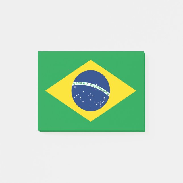 Brasil-Flagge Post-it Klebezettel (Vorderseite)