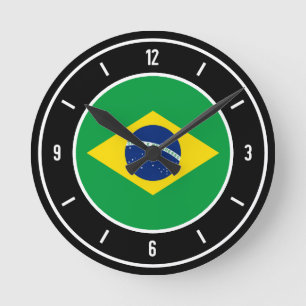 Brasil-FlaggenElegant Runde Wanduhr