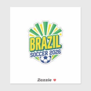 Brasil Fußball 2026 Fußball Fett Land Typografie  Aufkleber