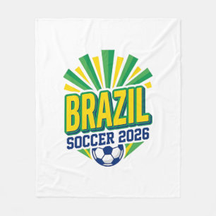 Brasil Fußball 2026 Fußball Fett Land Typografie Fleecedecke
