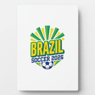 Brasil Fußball 2026 Fußball Fett Land Typografie  Fotoplatte