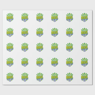 Brasil Fußball 2026 Fußball Fett Land Typografie Geschenkpapier