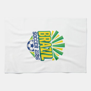 Brasil Fußball 2026 Fußball Fett Land Typografie  Geschirrtuch