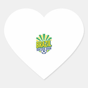 Brasil Fußball 2026 Fußball Fett Land Typografie  Herz-Aufkleber
