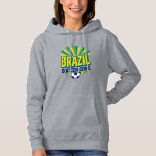Brasil Fußball 2026 Fußball Fett Land Typografie Hoodie