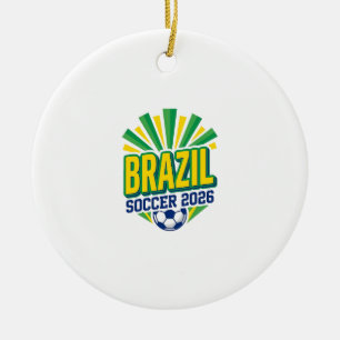Brasil Fußball 2026 Fußball Fett Land Typografie  Keramik Ornament