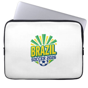 Brasil Fußball 2026 Fußball Fett Land Typografie Laptopschutzhülle