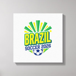 Brasil Fußball 2026 Fußball Fett Land Typografie Leinwanddruck