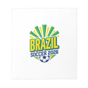 Brasil Fußball 2026 Fußball Fett Land Typografie Notizblock