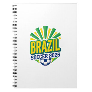Brasil Fußball 2026 Fußball Fett Land Typografie Notizblock