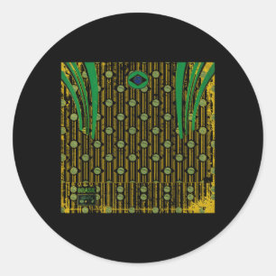 Brasil Geschenkflagge Brasilianischer Fan Vintage Runder Aufkleber