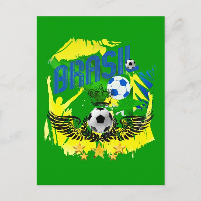 Brasil Grunge 2010 Fußball liebt Futbol-Geschenke Postkarte (Vorderseite)