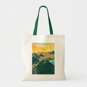 Brasil Illustration Reise Kunst Vintage Tragetasche