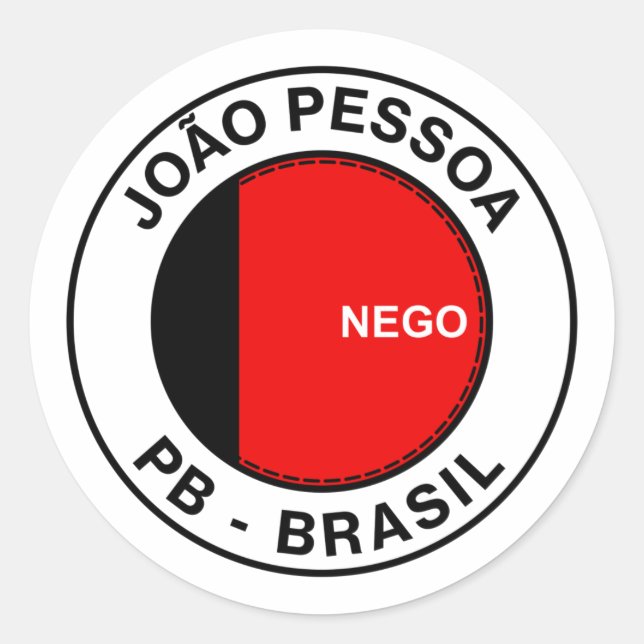 Brasil Joao Pessoa Paraiba PB Bandeira Briefmarke Runder Aufkleber (Vorderseite)