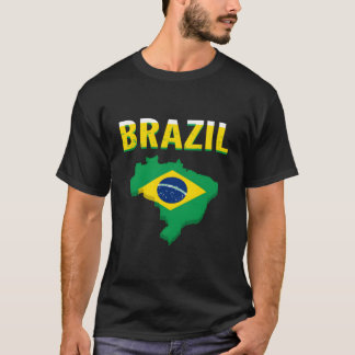 Brasil Länderumriss für Brasilianer und Brasilien  T-Shirt