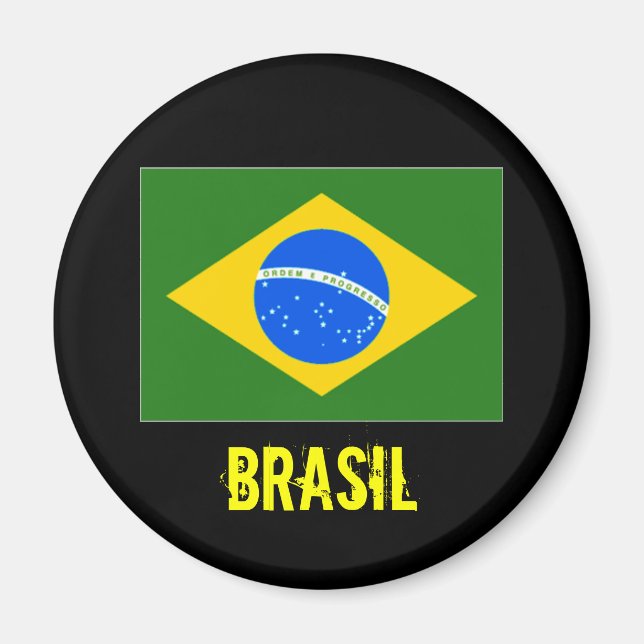 Brasil-Magnet (schwarz) Magnet (Vorne)