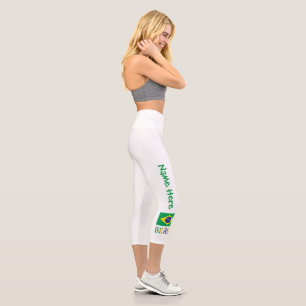 Brasil Personalisierte Flagge Brasiliens Capri Leggings