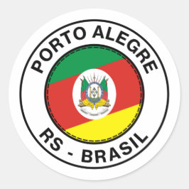 Brasil Porto Alegre Rio Grande do Sul Bandeira Runder Aufkleber