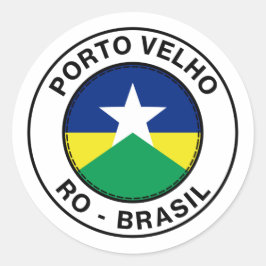 Brasil Porto Velho Rondonia RO Bandeira Stamp Runder Aufkleber