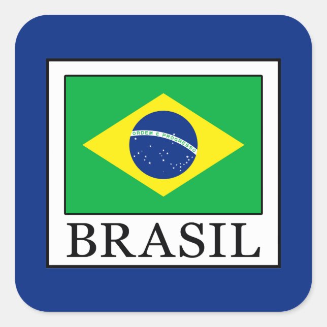 Brasil Quadratischer Aufkleber (Vorderseite)