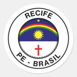 Brasil Recife Pernambuco PE Bandeira Stamp Runder Aufkleber