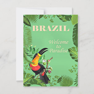 Brasil Reiseplakat, Tukan, Postkarte