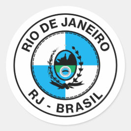 Brasil Rio de Janeiro RJ Bandeira Stamp Runder Aufkleber