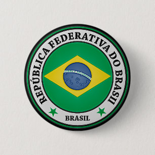 Brasil Round Emblem Button