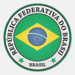 Brasil Round Emblem Runder Aufkleber