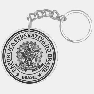 Brasil Round Emblem Schlüsselanhänger
