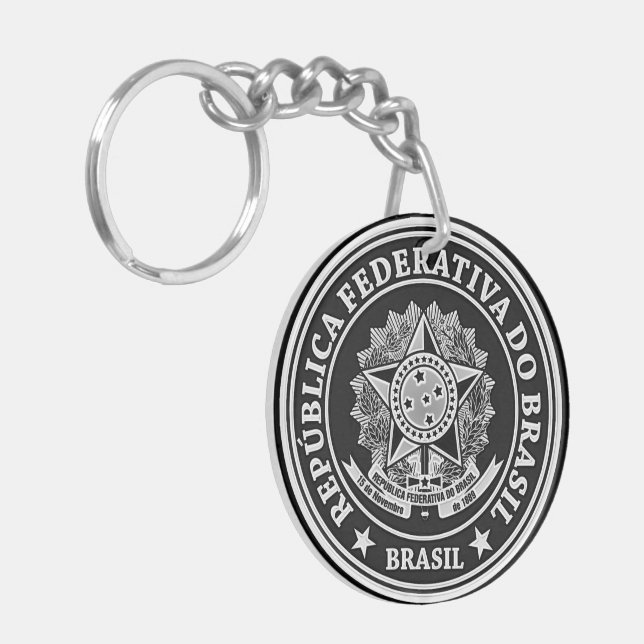 Brasil Round Emblem Schlüsselanhänger (Vorderseite links)