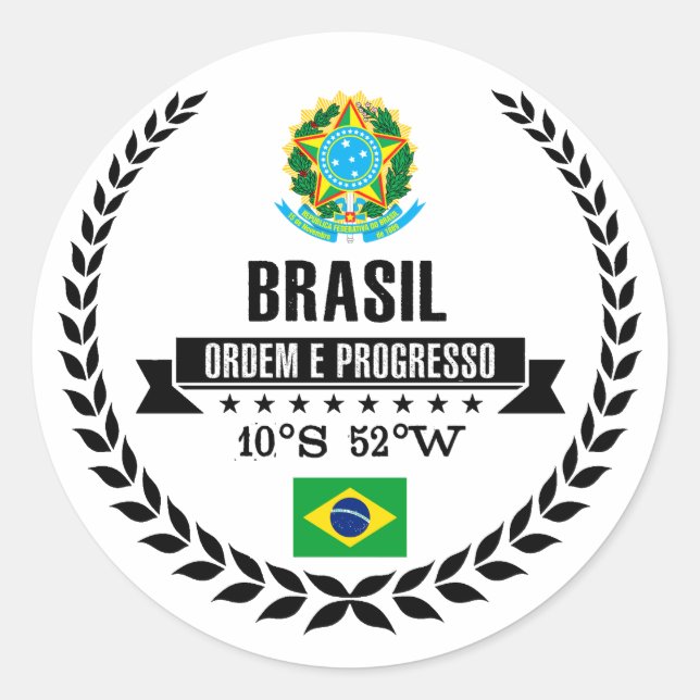 Brasil Runder Aufkleber (Vorderseite)