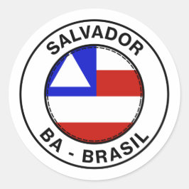 Brasil Salvador Bahia BA Bandeira Stamp Runder Aufkleber