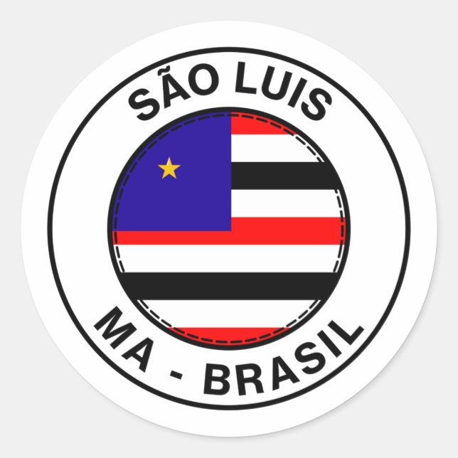 Brasil Sao Luis Maranhao MA Bandeira Stamp Runder Aufkleber (Vorderseite)