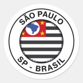 Brasil Sao Paulo SP Bandeira Stamp Runder Aufkleber