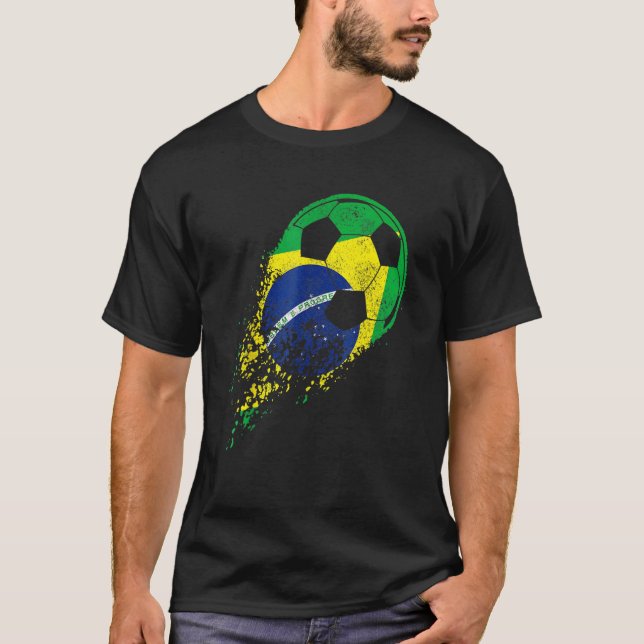 Brasil Soccer Brazil Brasilian Flag Pride Soccer P T-Shirt (Vorderseite)