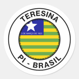 Brasil Teresina Piaui PI Bandeira Stamp Runder Aufkleber