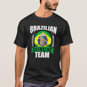 Brasil Trinkteam Brasilianische Flagge Bierparty T-Shirt
