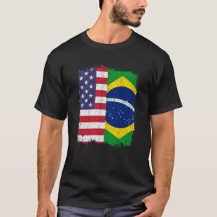 Brasil USA Brasilianische Flagge T-Shirt