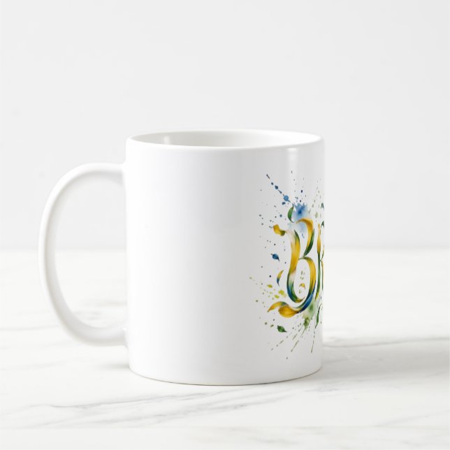 Brasil Watercolor Splatter Artistic  Kaffeetasse (Links)